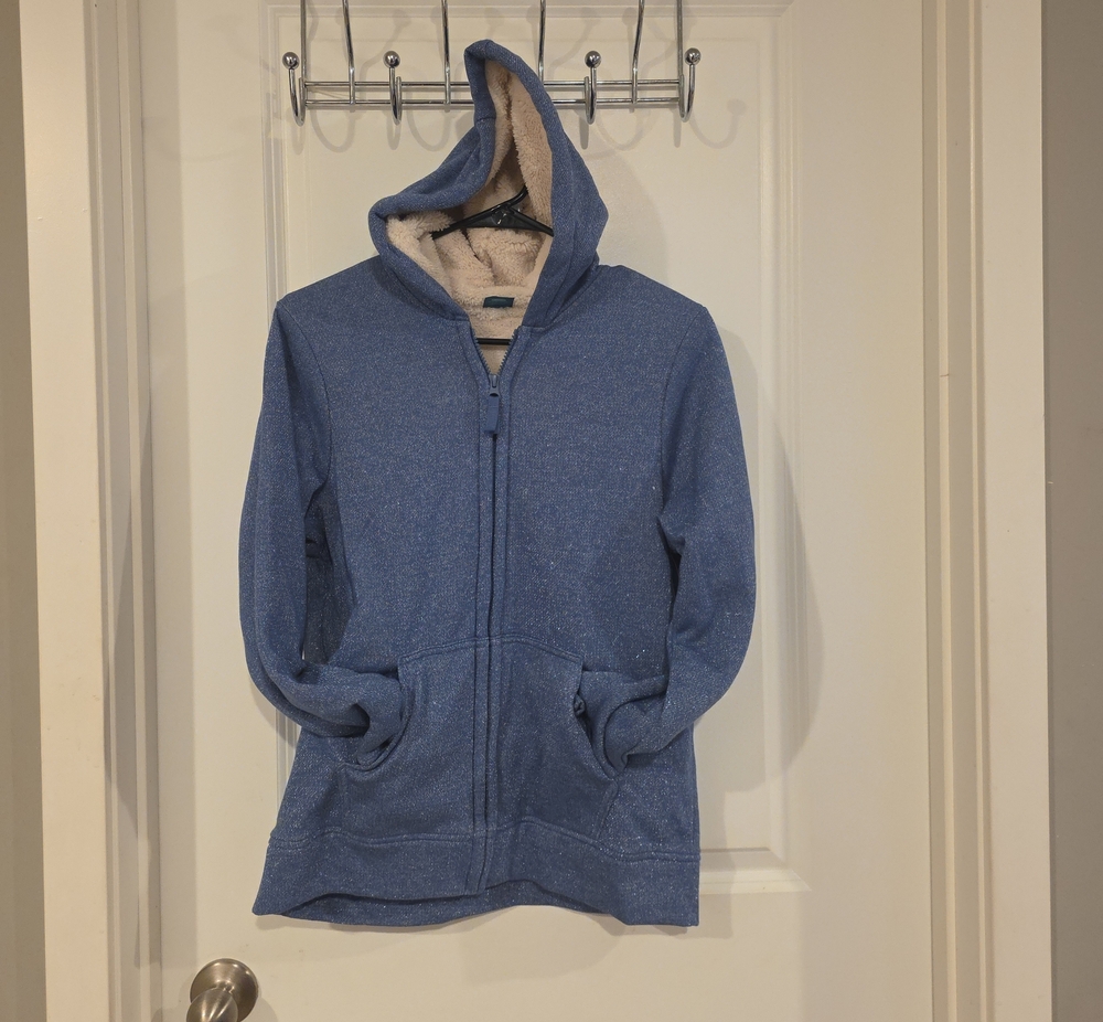 wonder nation Blue Sparkle Hooded Puffer Jacket